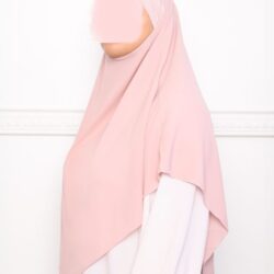 Khimar court en crêpe pointu khimar triangle khimar pas cher mon hijab pas cher rose